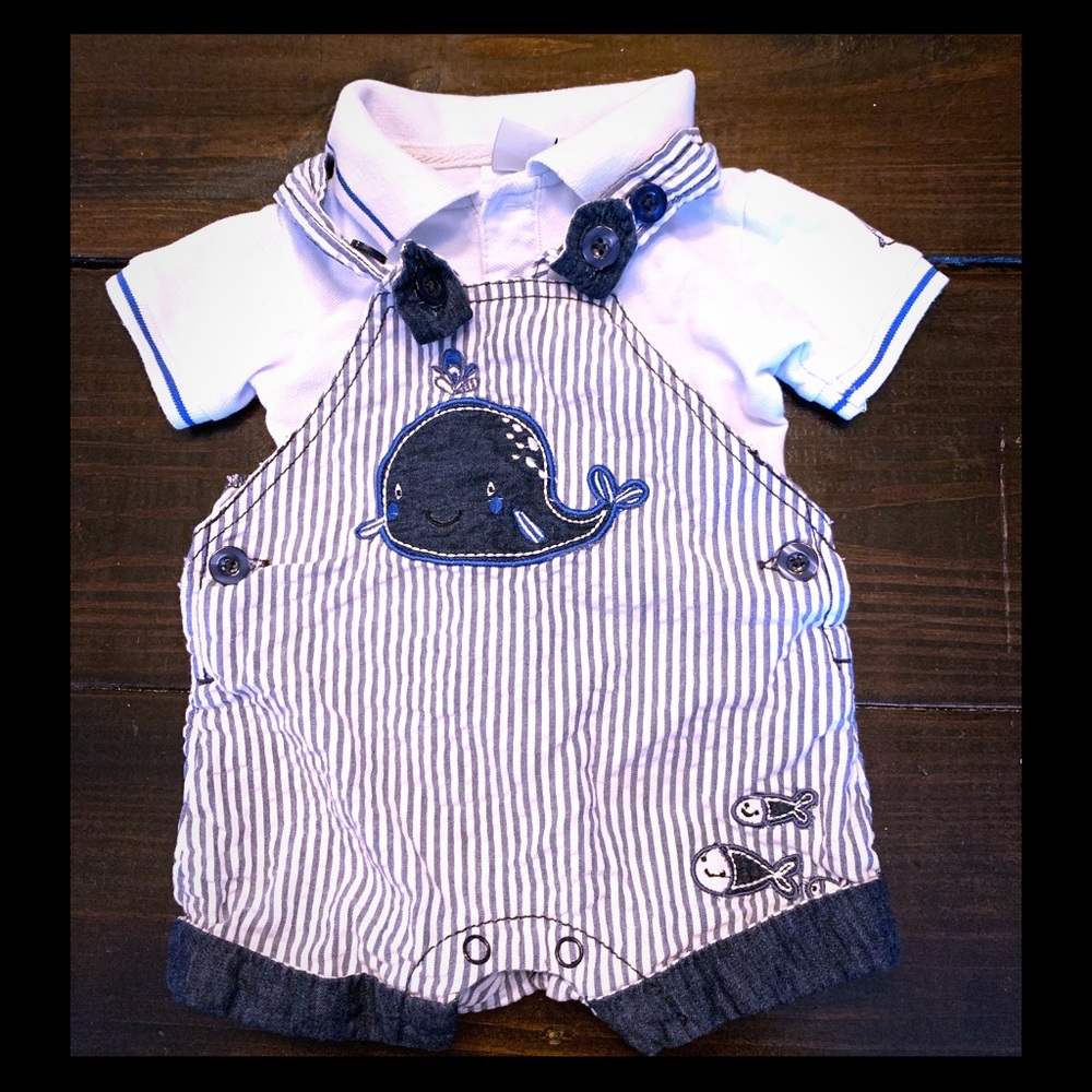 Baby Boy Stripped overalls.